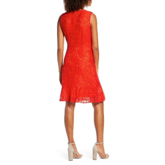 Sam Edelman Ruffled Sleeveless party Lace Dress - Picture 3 of 16